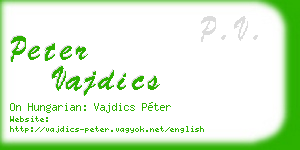 peter vajdics business card
